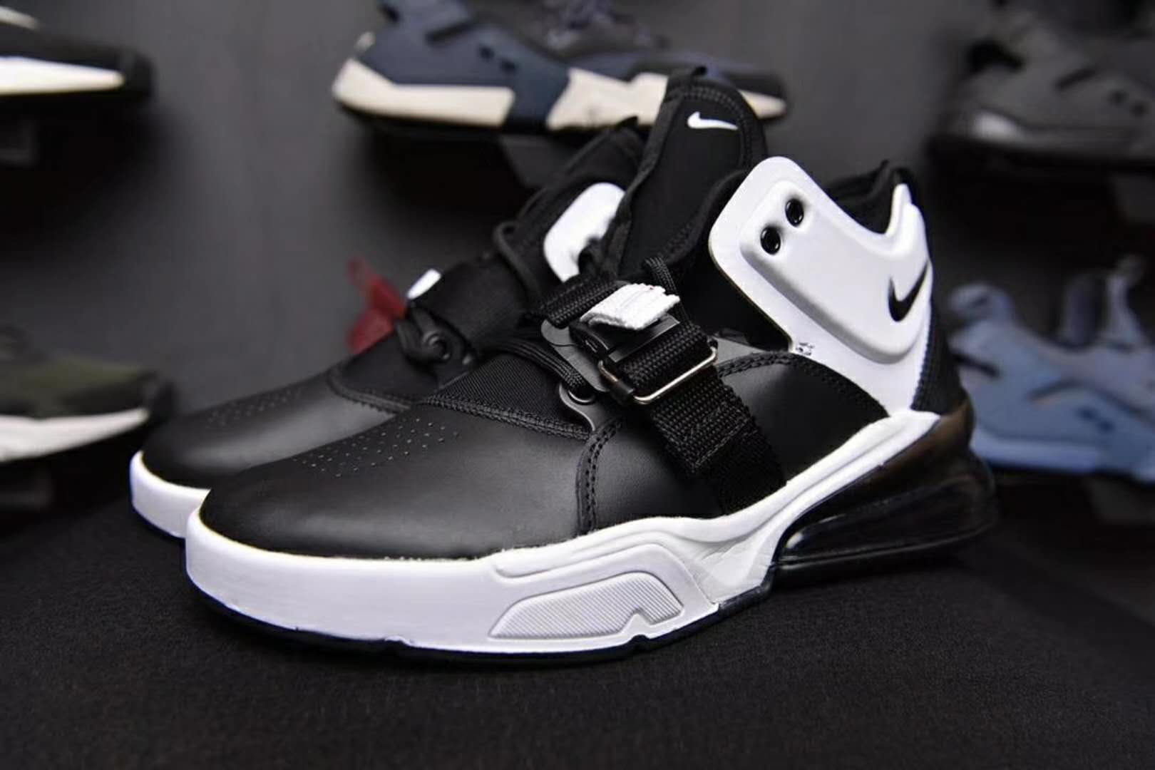 Nike Air Force 270 Mid Black White Shoes - Click Image to Close